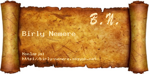 Birly Nemere névjegykártya